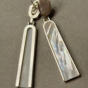 Kendra Scott Silver and Mother of Pearl Earrings